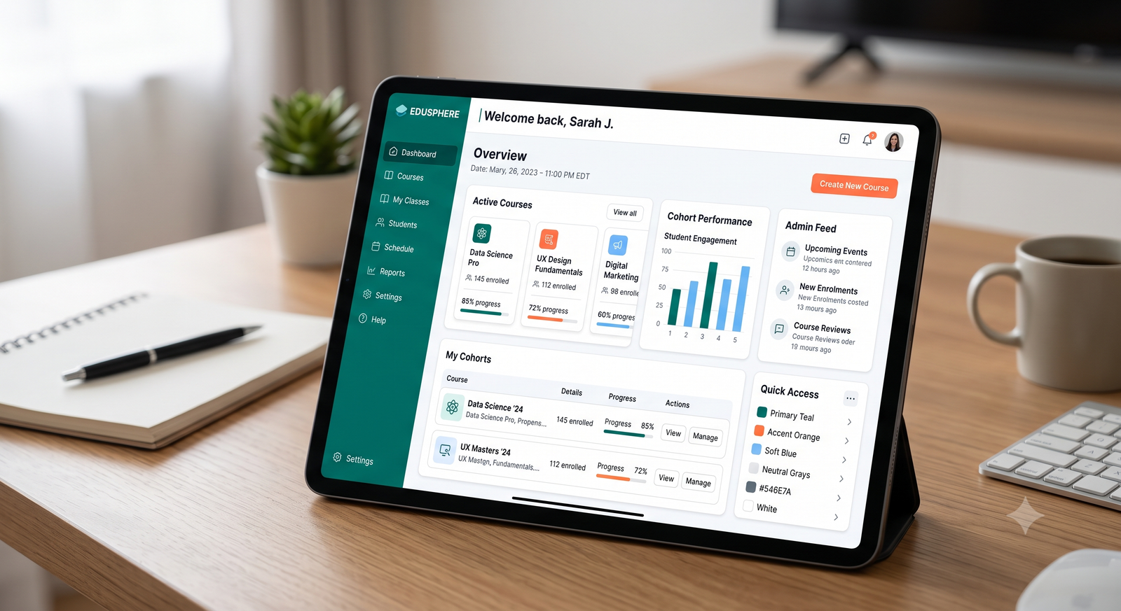Education software interface